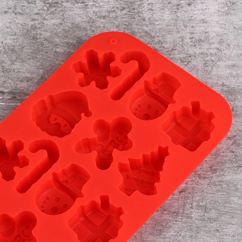 Рождественская тема, силиконовая форма для конфет, инструменты для выпечки шоколадного печенья, подносы, рождественские елки, пряничный человечек, подарочная форма, украшение торта