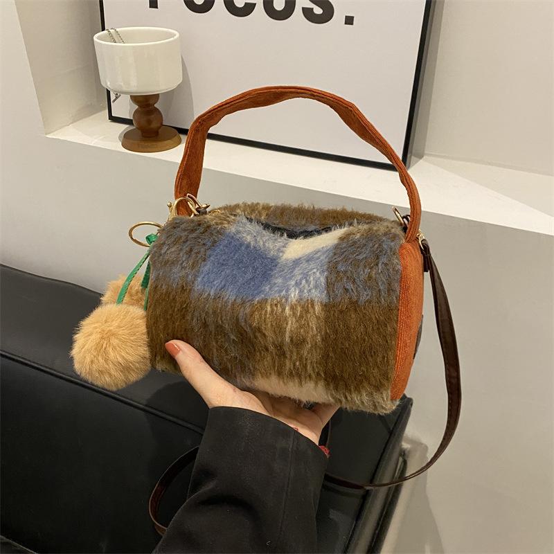 Клетчатая модная осенне-зимняя новая сумочка 2025 сумка через плечо, сумка-мессенджер, сумка-подушка, повседневная