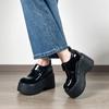 Versatile Fashion Muffin Shoes New Platform Inner Height Increase Women's Black Single Shoes
