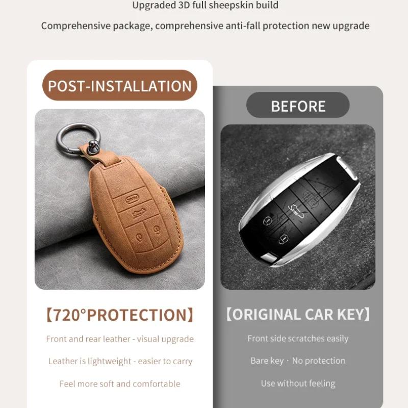 Car Styling Remote Key Case Cover Shell Protection Auto Keychain Bag Accessories For Bentley Bentayga 2017-2021 2AHMV-YK1