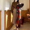 Blogger Style Imitation Cashmere Scarf Collection: Red Christmas Plaid Warm Snood, Korean Fashion