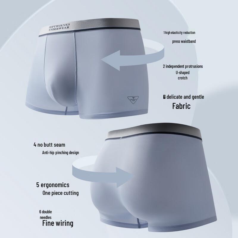 SEPTWOLVES Мужские антибактериальные боксеры-брифы Graphene 7A