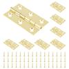 2 Inch Solid Brass Mini Folding Butt Hinges, 8 Pcs with 48 Screws for Cabinet Drawer Wood Box Furniture Hardware