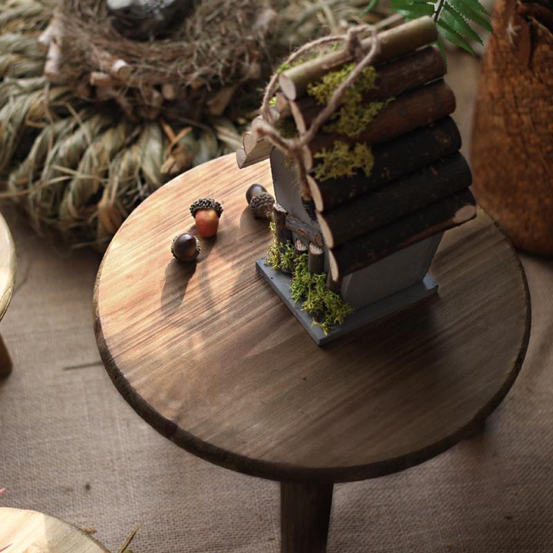 1 шт. Подставка для растений, стол, маленький круглый табурет, современная деревянная скамья, держатель для цветочного горшка в стиле ретро, реквизит для фотосъемки 19x12,5 см/23x16,5 см