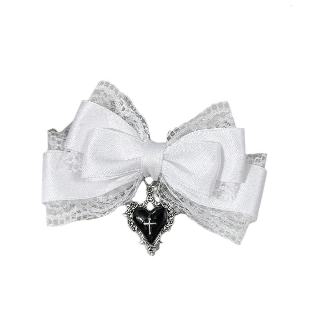 Ribbon Cute Duckbill Clip Gothic Hair Barrettes Sweet Bow Hair Clip Women
