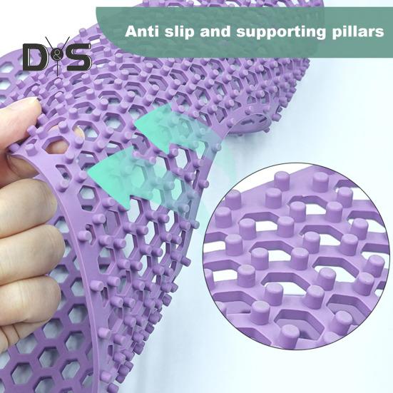 Silicone Sink Mat with Center Drain Heat-Resistant Flexible Non-Slip Design Easy To Clean Reusable Sink Protector Mat