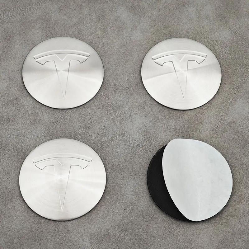 Автомобильная наклейка 2025 Новая Tesla 4 шт. 56 мм Колпачок Tesla Центральный колпачок ступицы Логотип Высококачественная наклейка для Tesla Model 3 Y S X Персонализированный автомобиль