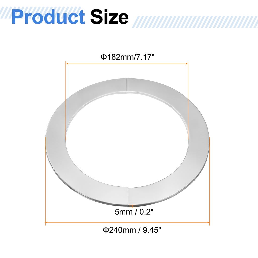 Uxcell 2pcs Wall Split Flange 22mm-172mm Stainless Steel Round Self-Adhesive Split Flange Pipe Cover Clip-on Escutcheon Collar