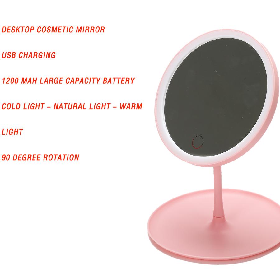 Светодиодное зеркало для макияжа, студенческое общежитие, косметическое зеркало для макияжа со световым наполнителем, лупа с 5 присяжными, вращающаяся на 90 °, складная