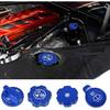 4Pcs Engine Oil Cap Brake Fluid Cap Wiper Washer Cap Radiator Cap Cover Trim Set, Aluminium Alloy Engine Oil Cap Cover Decorative Set Accessories for