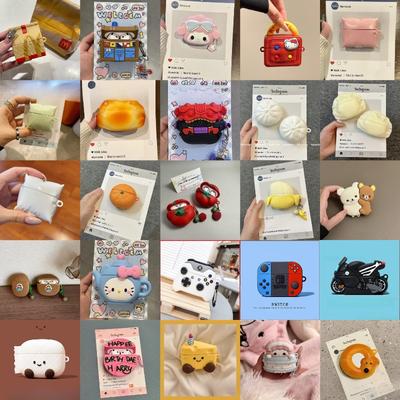 Креативный мультяшный чехол для беспроводных Bluetooth-наушников Apple - силиконовый чехол для Bluetooth-наушников AirPods Pro 2 3-го/4-го поколения