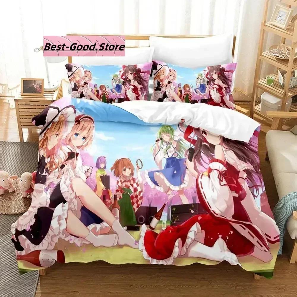 Постельное белье Touhou Project Комплект Пододеяльник Простыня Печатный Комплект Постельного Белья Наволочка Постель Полный Queen King Размер Одеяло Спальня
