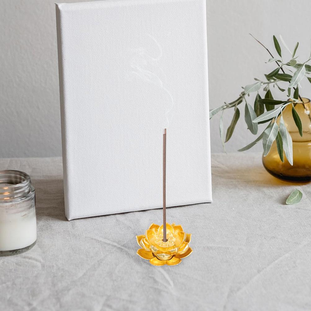 3 шт. Держатель для благовоний Форма лотоса Латунь Смола Угольные диски Ловец для палочек конусов Аромат для дома На улице В помещении