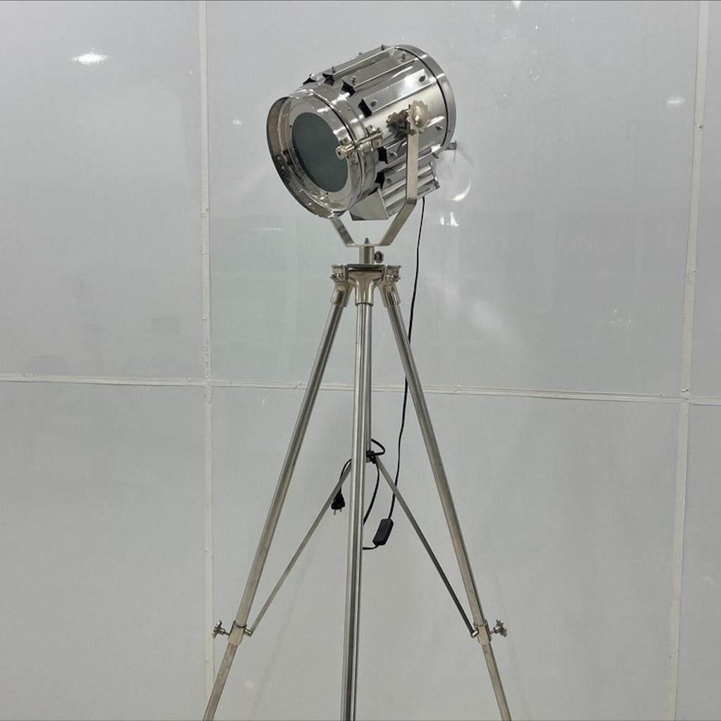 Stand Searchlight Floor Lamp Finish Chrome With Steel, Spotlight Standing Adjustable Home Décor Floor Corner Lights