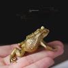 Three-Legged Pure Copper Golden Toad Ornament - Feng Shui Decoration for Luck and Prosperity In Home or Office