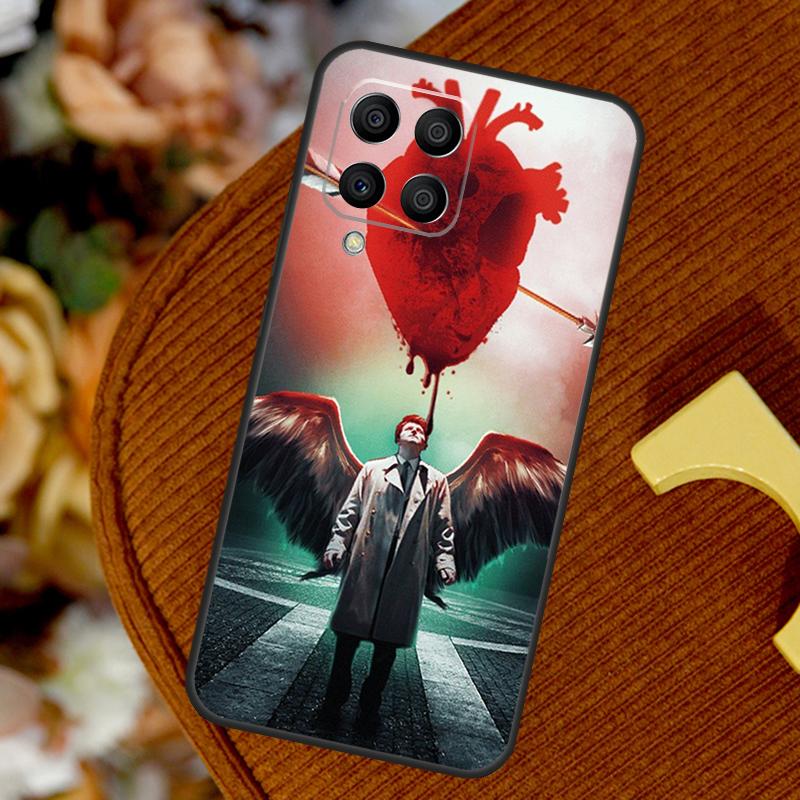 Чехол для Samsung Galaxy M33 M53 M13 M20 M11 M31 M51 M15 M55 M12 M32 M52 M14 M34 M54 M30s с ангелом Кастиэлем из Сверхъестественного