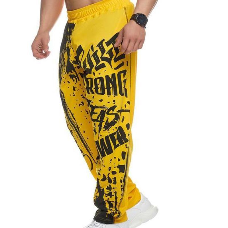 Эластичный пояс с принтом, свободные быстрые мужские спортивные штаны, сухие повседневные брюки для бега по бодибилдингу для бега