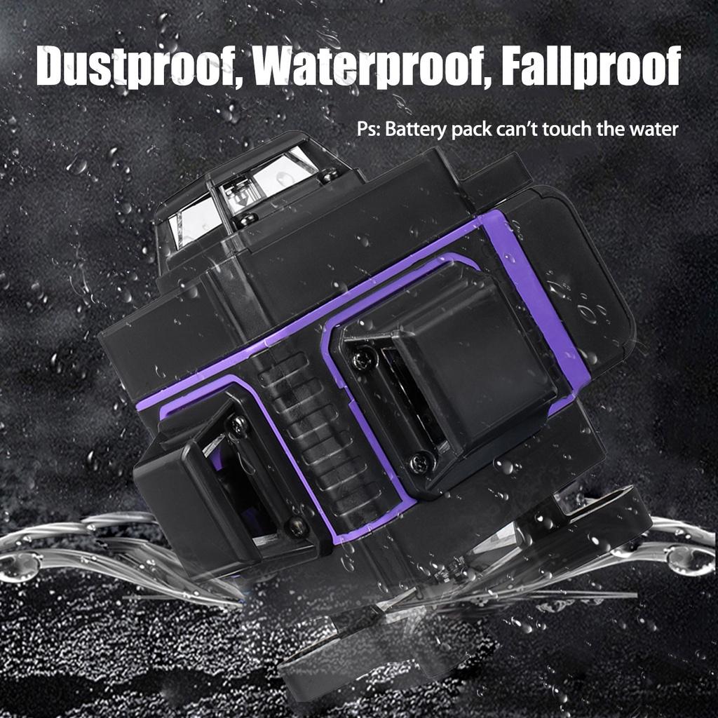 Лазерный уровень IP54, 4500 мАч, 2/3/4D, зеленая линия, автоматическое самовыравнивание, 360 градусов, горизонтальный вертикальный крест, супермощные лазерные уровни с 8/12/16 линиями