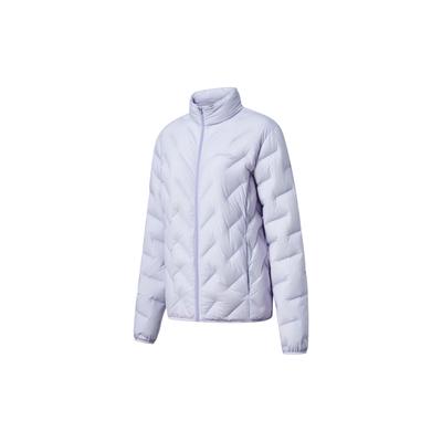 Уличная стеганая легкая однотонная куртка-пуховик с воротником-стойкой и длинными рукавами, женская верхняя одежда серого и фиолетового цвета SC1230093A-PP06