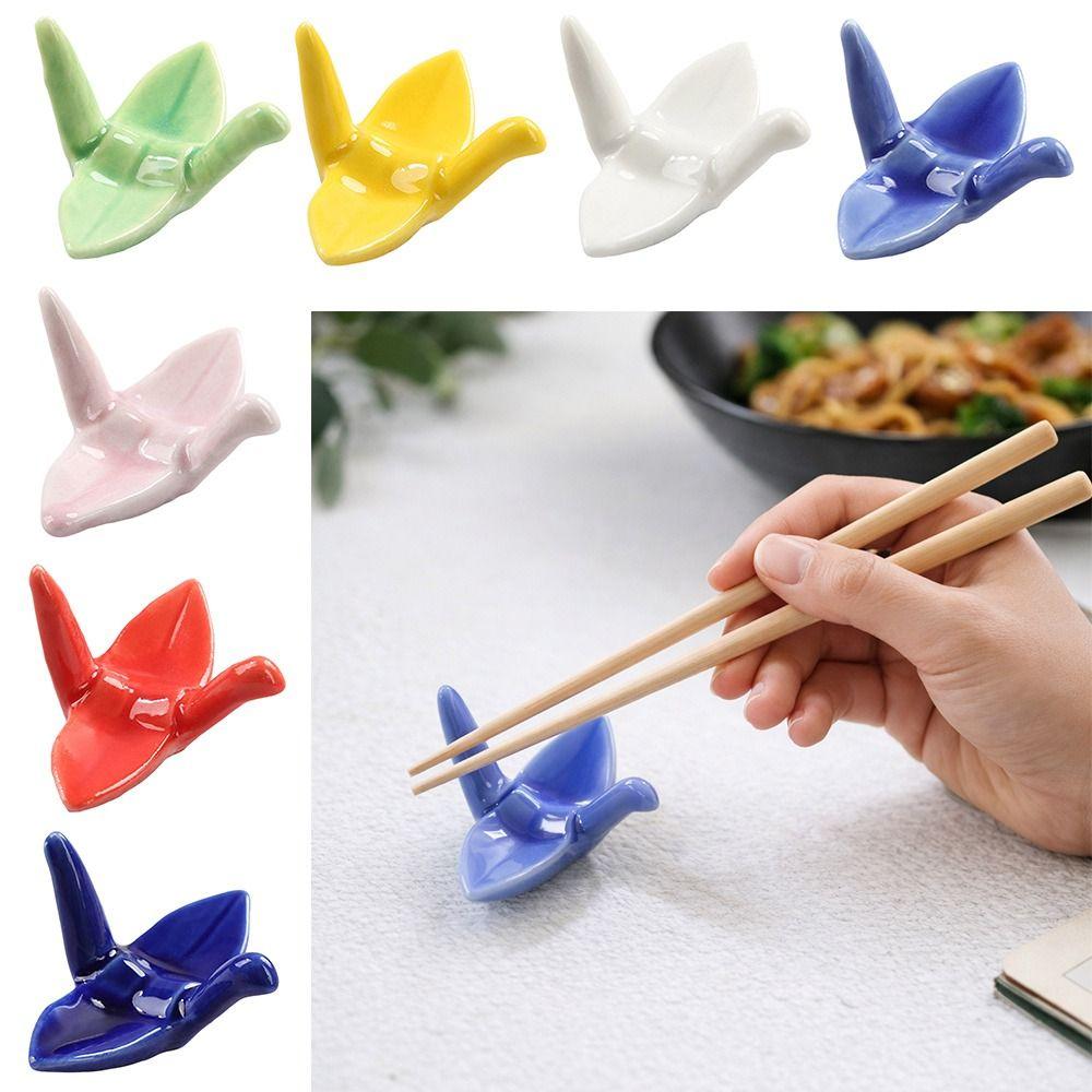 1pcs Desktop Decor Ornament Chopstick Holder Paper Crane Shape Chopsticks Pillow Desktop