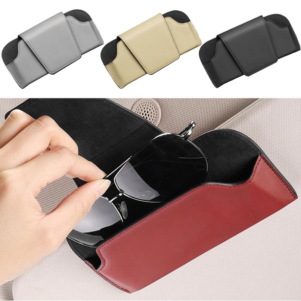 Автомобильный солнцезащитный козырек, держатель для солнцезащитных очков, зажим для очков, кожаный чехол для хранения