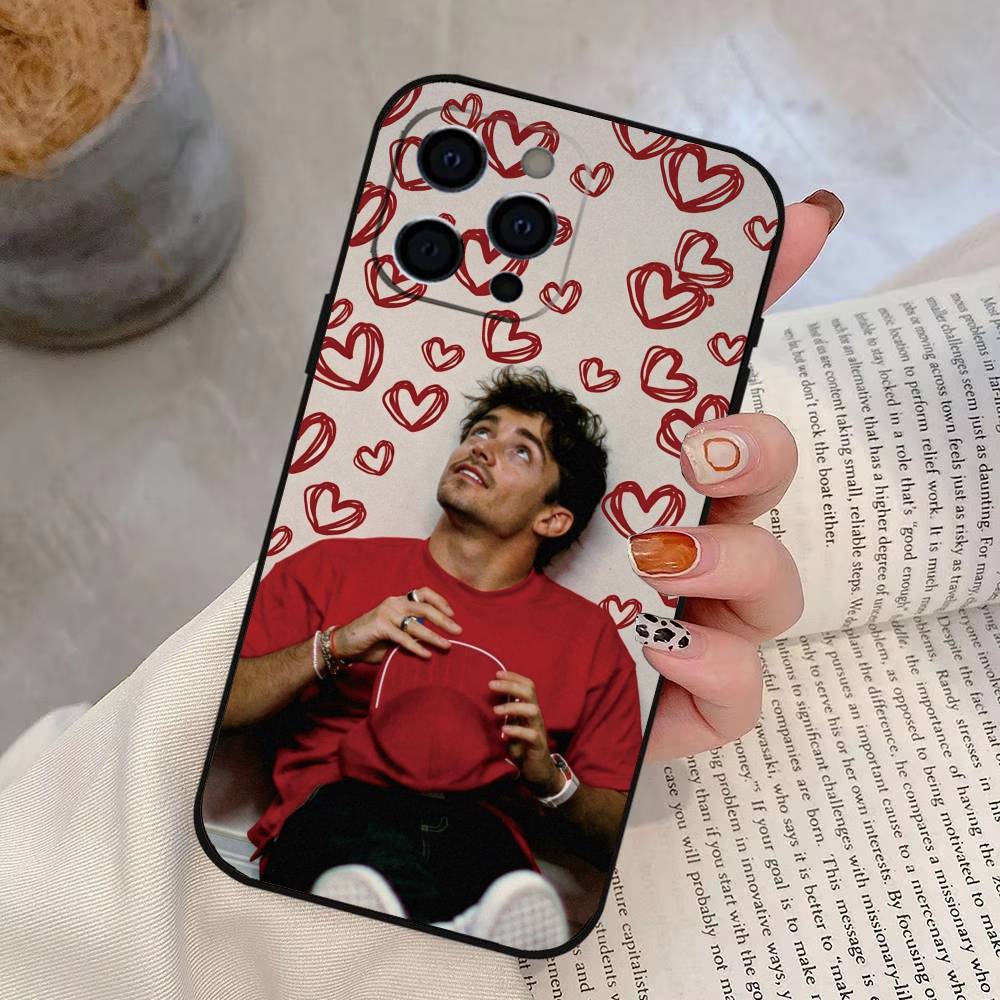 Спортивный чехол Charles Leclerc для iPhone 17, 16, 15, 14, 13, 12, 11 Plus, Pro Max, Другие, Мягкий черный чехол
