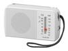 Koizumi Horizontal USB Power with White AM/FM Radio, Type, Charging, Battery, Switching, Earphones, SAD-7229/W