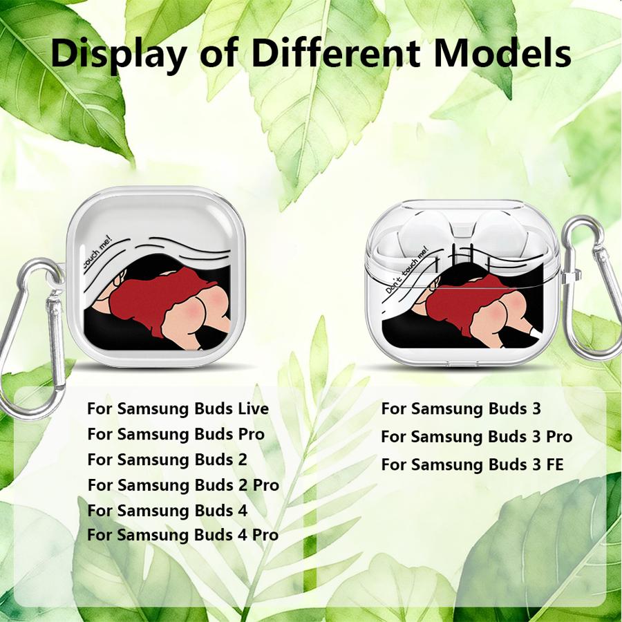 Cute Crayons Shinchan Clear Earphone Cases Cover With Hook Case For Samsung Galaxy Buds 4Pro Live 2 2Pro 3 FE 3Pro 4 Pro