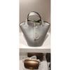 Top Grain Leather Bucket Bag Small Size Vintage Handbag Gold Hardware Daily Use