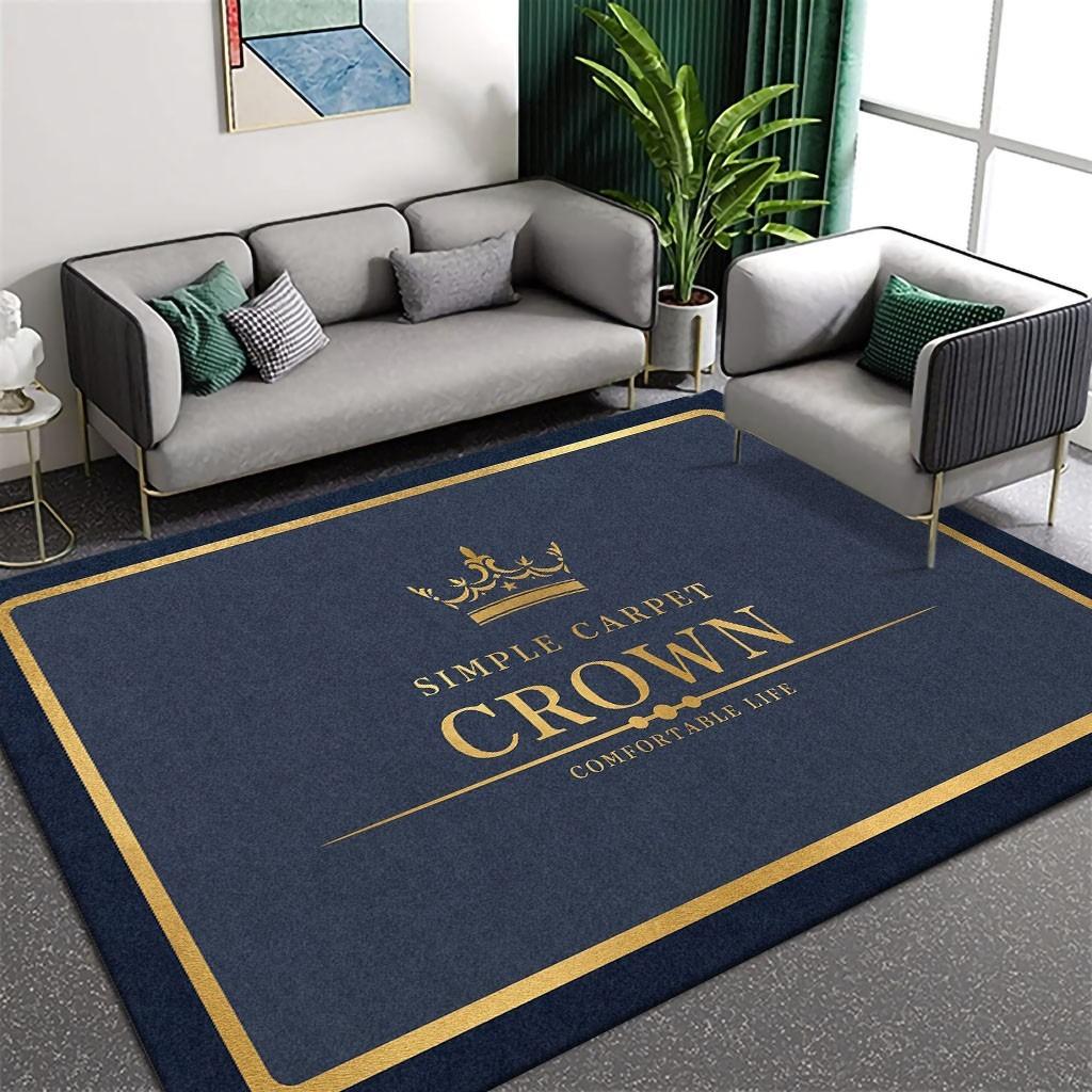 Современный Роскошный Ковер с Геометрическим и Королевским Узором, Нескользящий Мягкий Коврик для Пола, Коврик для Стола и Стула, Коврик для Кофейного Столика для Домашнего Декора