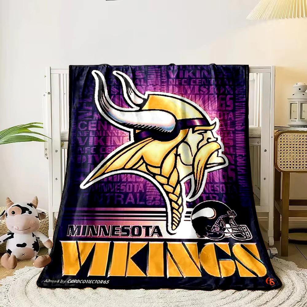 Плед с логотипом Minnesota Vikings Фланелевый плед для спальни, гостиной, дивана и для сна на диване.
