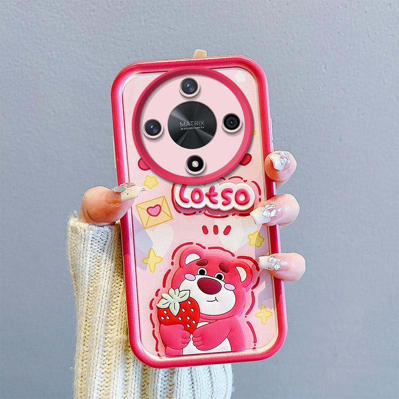 KEYSION Противоударный чехол для HONOR X9b 5G со шнурком, силиконовый милый 3D-чехол для телефона с мультяшной куклой для Huawei Honor Magic 6 Lite 5G