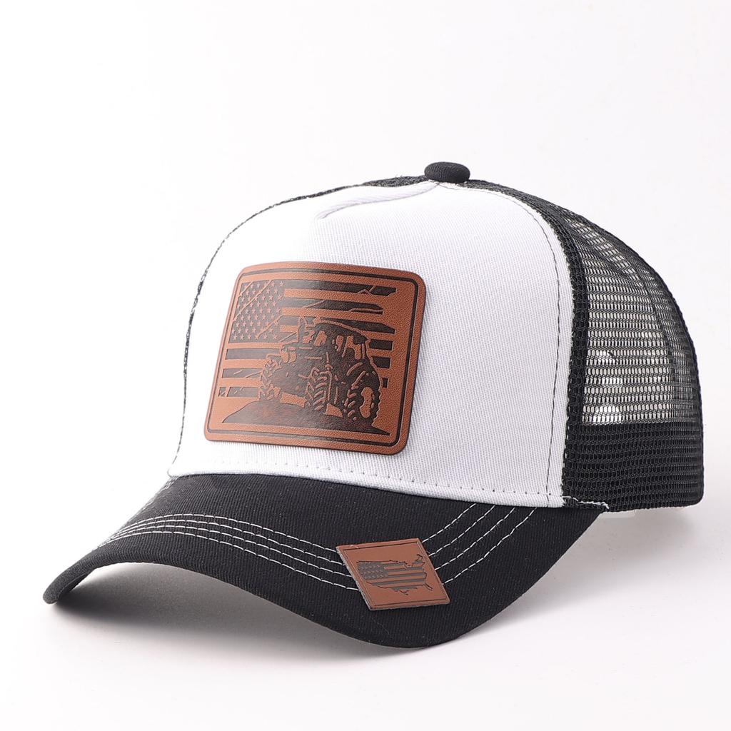 Fashion Animal Leather Standard Mesh Cap European and American Fashion Outdoor Leisure Breathable Truck Driver Cap