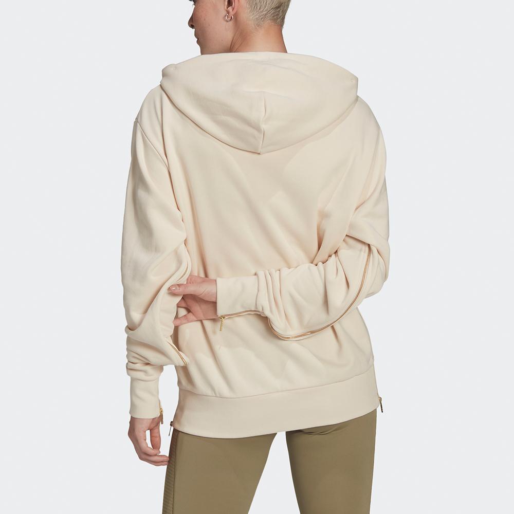 Adidas Originals Trefoil Hoodie With Side Zipper Women Hoodie Off-White HG6657