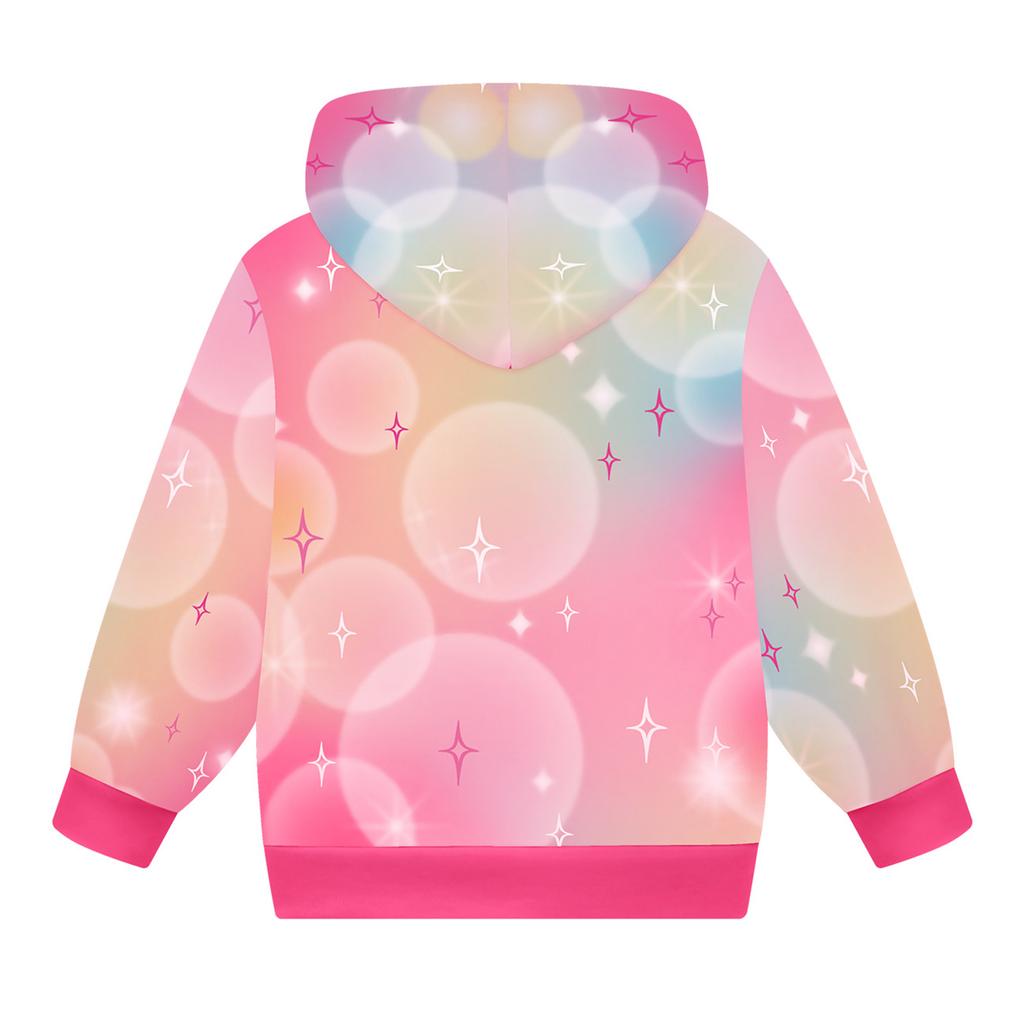 Худи для девочек 3D Мультяшная куртка Толстовка Музыкальная на молнии с капюшоном с длинным рукавом Топы