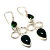 Ювелирные серьги с зеленым ониксом и диопсидом 925 пробы, посеребренные, 2,27 дюйма