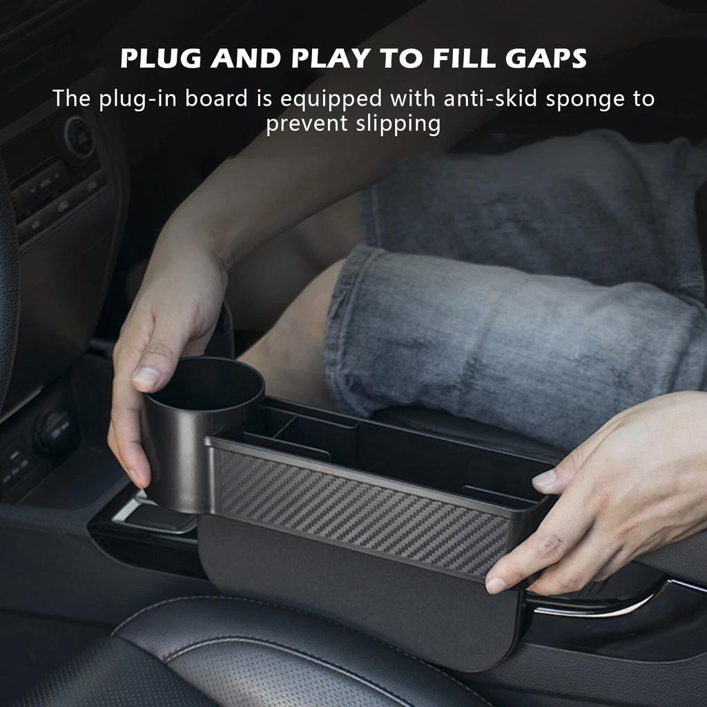 Car Storage Tools Black Auto Car Seat Gap Catcher Filler Storage Box Pocket Organizer Holder SUV Pocket Stowing Tidying Drink