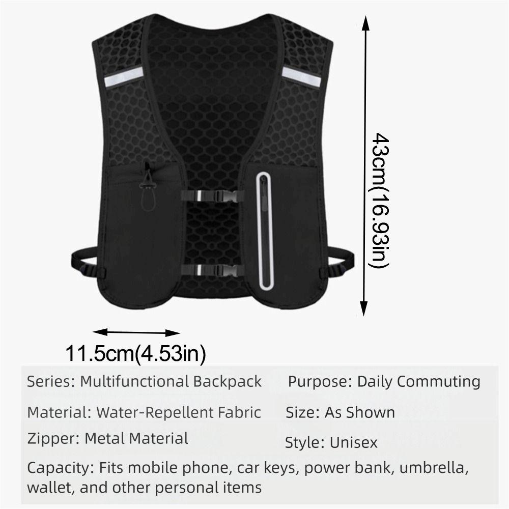 Reflective Reflective Running Vest Pack 2L Water Chest Pack Running Hydration Vest Bag Climbing