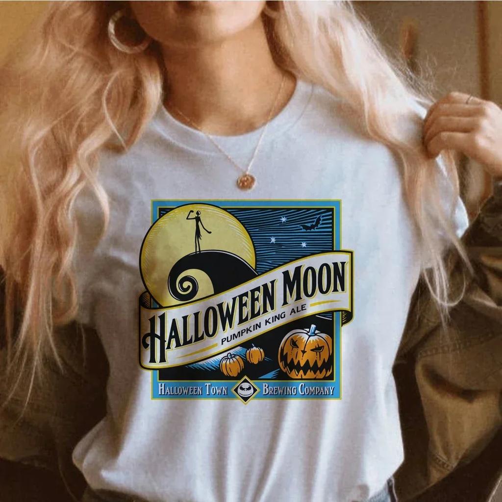 Gothic Halloween Shirt Unisex Party Vintage Tees Halloween TShirt Funny Halloween Town Graphic Aesthetic Clothes Streetwear Top