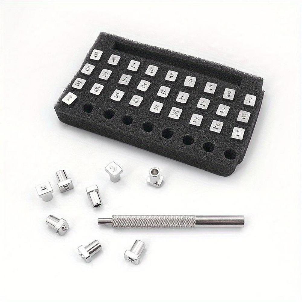 Набор из 37 предметов для штамповки цифр и букв на коже 3,5 мм/6,5 мм Инструмент для кожевенного ремесла Набор штампов-дыроколов своими руками