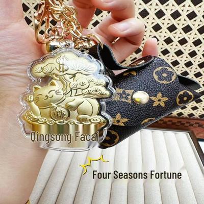 Золотая подвеска КТ Кэт, счастливый зеленый сосновый мешок, шнурок для телефона, брелок из золота 999 пробы, подарок