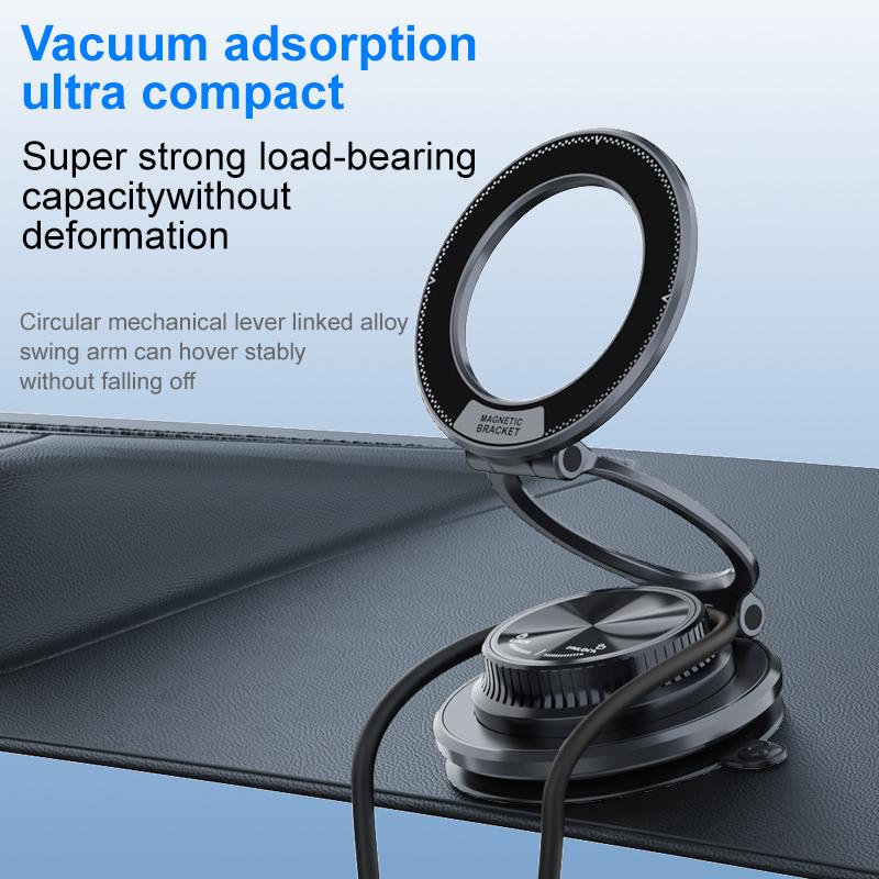 Сильный магнитный держатель для телефона Складная конструкция 360° Регулируемый Вакуумное крепление в автомобиле Для мобильного телефона Для xiaomi/iphone Прямые трансляции
