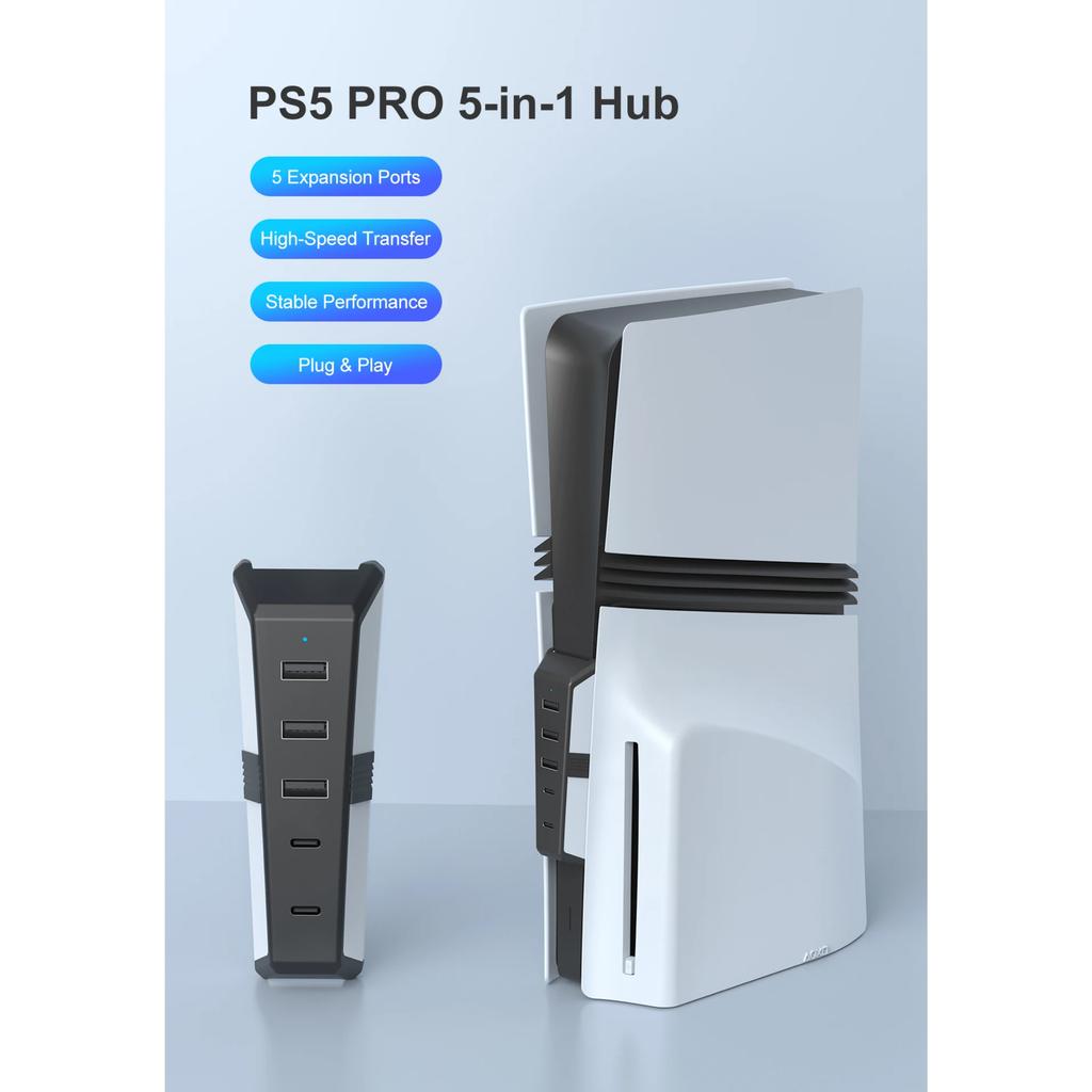 Для USB-хаба P5 Pro, HS-P5R007 5-в-1 USB-расширение для консоли PlayStation 5 Pro, с интерфейсом USB 3.1