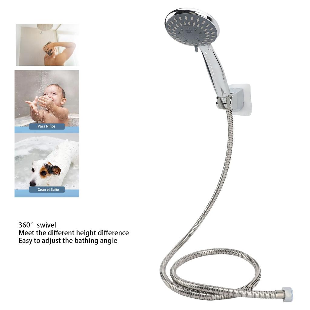 Shower System Rain Showerhead Handheld Spray Set Stainless Steel 3 Functions Large Coverage Area 5 Layer Polished for Bathroom