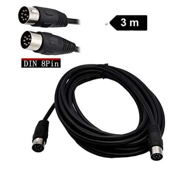 Rosebe DIN Connector Male To Male MIDI Cable Compatible with DIN Speaker MIDI Extension Cable 8-Pin 8-Pin (3m) 8-PIN Cables,
