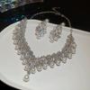 Light luxury pearl rhinestone fringed necklace women's 2026 new dress dinner accessories niche design clavicle chain