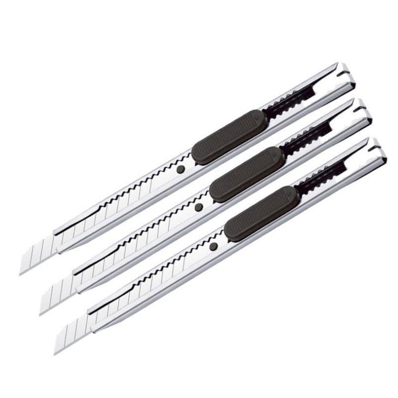 10PCS 30 60Degree Retractable Box Cutter 9MM Blade Utility Knife Carbon Steel Self-Locking Design Cutting Tools Wallpaper Carton