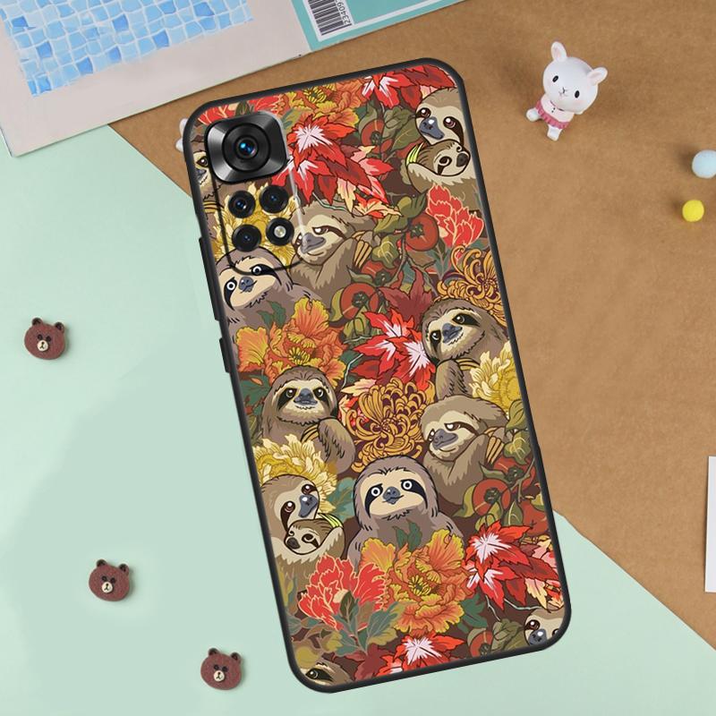 Cute Sloth Animal Case For Xiaomi Redmi Note 14 13 12 9 10 11 Pro 10S 11S 12S Cover For Redmi 13C 10C 12C 14C