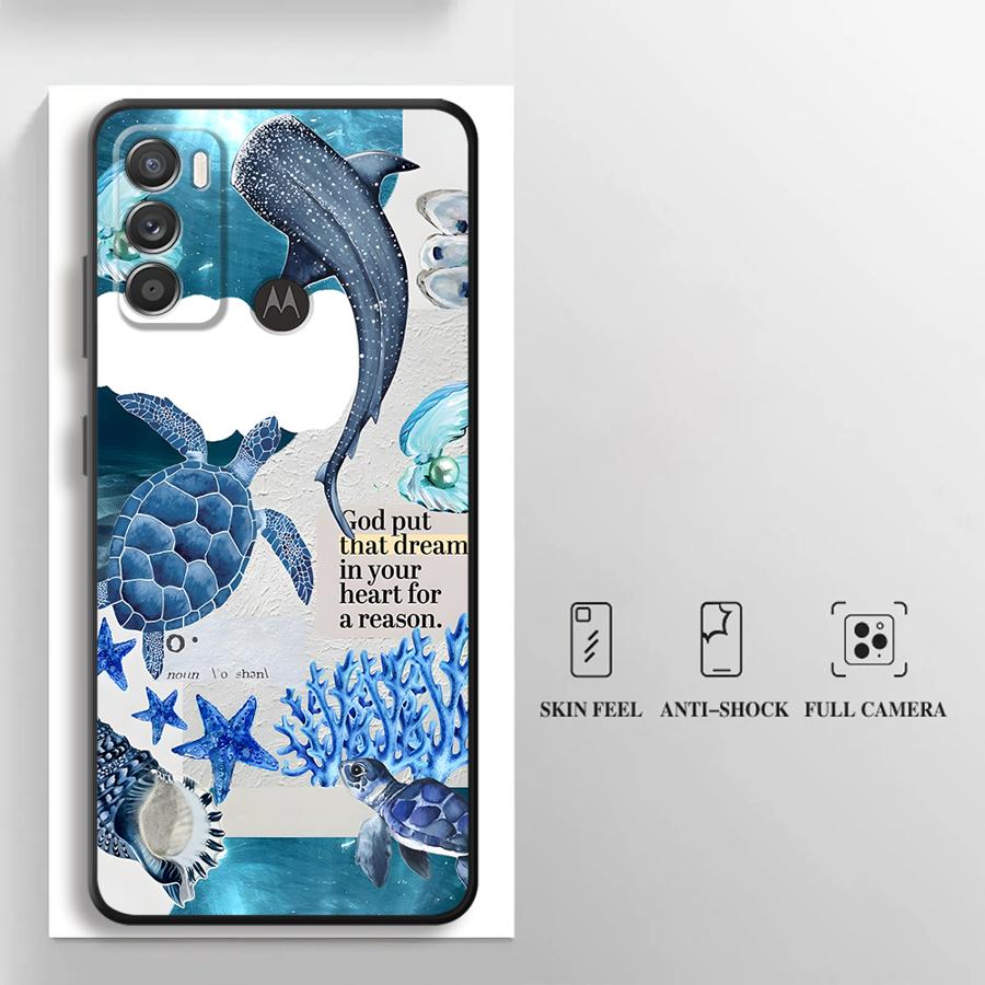 Креативный чехол с морскими организмами для Motorola Moto G53 G30 G22 Edge40 G52 Edge 20 Pro 30 Lite G60s G32 G50 G71 G51 G73