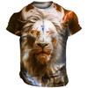 Daily Oversized Men's T-Shirt 3D Lion Print Tees Tops Summer Casual Animal Pattern Streetwear New Fashion Street Men Clothing